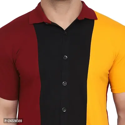 Stylish Multicoloured Cotton Blend Short Sleeves Regular Fit Casual Shirt For Men-thumb5