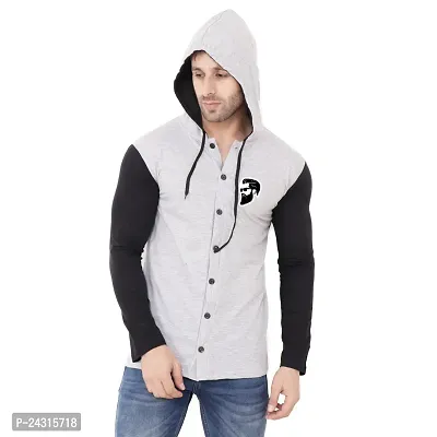 Trendy Multicoloured Cotton Blend Solid Hoodies For Men-thumb0