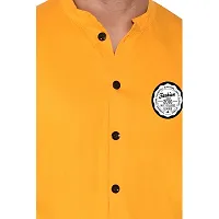 Stylish Yellow Cotton Blend Long Sleeves Regular Fit Casual Shirt For Men-thumb4