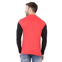 Stylish Red Cotton Blend Long Sleeves Solid T-Shirt For Men-thumb1