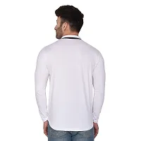 Stylish White Cotton Blend Long Sleeves Regular Fit Casual Shirt For Men-thumb1