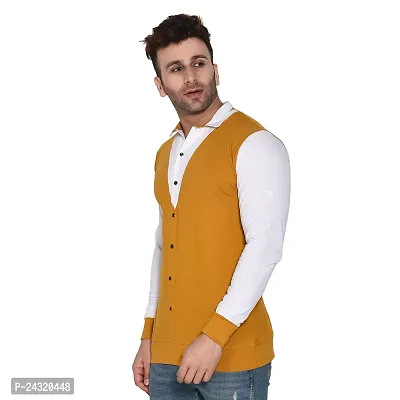 Stylish Mustard Cotton Blend Long Sleeves Regular Fit Casual Shirt For Men-thumb3