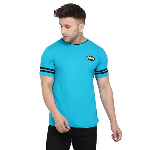 Stylish Cotton Blend Short Sleeves Solid T-Shirt For Men