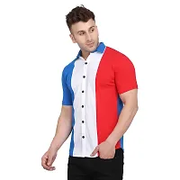 Stylish Multicoloured Cotton Blend Short Sleeves Regular Fit Casual Shirt For Men-thumb2