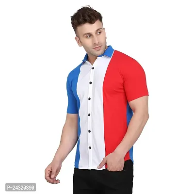 Stylish Multicoloured Cotton Blend Short Sleeves Regular Fit Casual Shirt For Men-thumb3