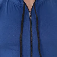 Stylish Blue Cotton Blend Solid Sleeveless Hoodies For Men-thumb4