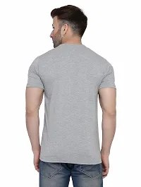 Stylish Cotton Blend Silver Solid Tees For Men-thumb1