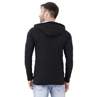 Trendy Black Cotton Blend Solid Hoodies For Men-thumb1