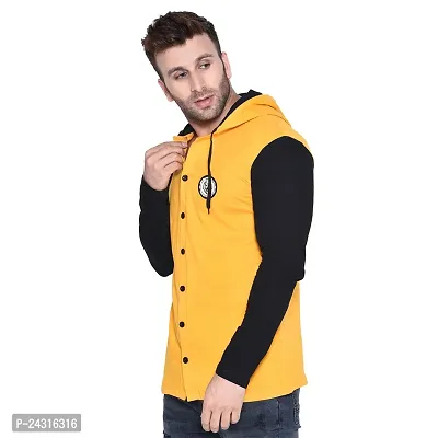 Trendy Multicoloured Cotton Blend Solid Hoodies For Men-thumb3