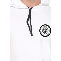 Stylish White Cotton Blend Solid Sleeveless Hoodies For Men-thumb4