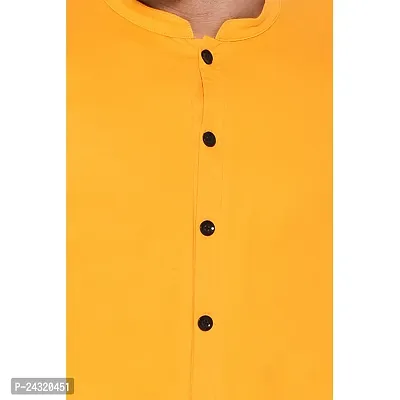 Stylish Yellow Cotton Blend Long Sleeves Regular Fit Casual Shirt For Men-thumb4