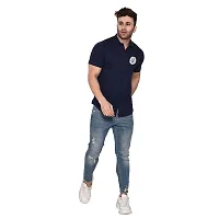 Stylish Navy Blue Cotton Blend Short Sleeves Regular Fit Casual Shirt For Men-thumb3