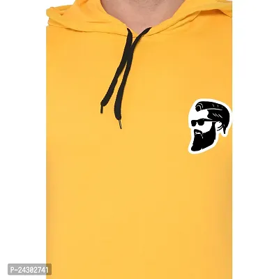 Stylish Yellow Cotton Blend Solid Sleeveless Hoodies For Men-thumb5