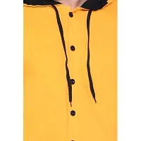 Stylish Yellow Cotton Blend Solid Long Sleeves Hoodies For Men-thumb4