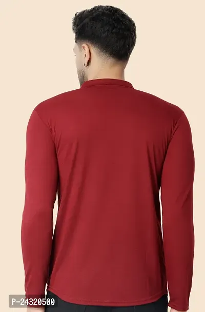 Stylish Maroon Cotton Blend Long Sleeves Regular Fit Casual Shirt For Men-thumb2