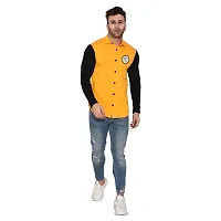 Stylish Yellow Cotton Blend Long Sleeves Regular Fit Casual Shirt For Men-thumb3