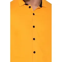 Stylish Yellow Cotton Blend Long Sleeves Regular Fit Casual Shirt For Men-thumb3