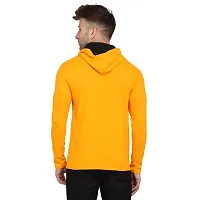 Stylish Yellow Cotton Blend Solid Long Sleeves Hoodies For Men-thumb1