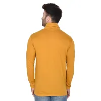 Stylish Golden Cotton Blend Long Sleeves Solid T-Shirt For Men-thumb1