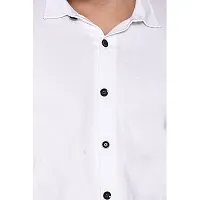 Stylish White Cotton Blend Long Sleeves Regular Fit Casual Shirt For Men-thumb3