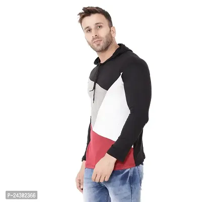 Stylish Multicoloured Cotton Blend Solid Long Sleeves Hoodies For Men-thumb3