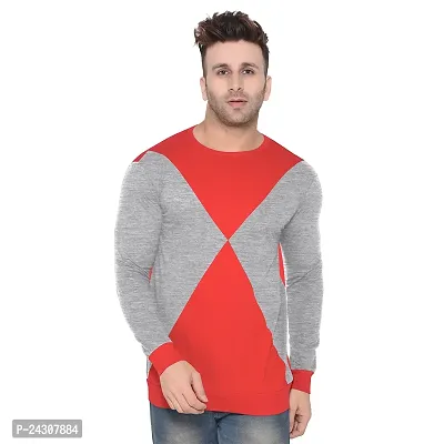 Stylish Multicoloured Cotton Blend Long Sleeves Solid T-Shirt For Men