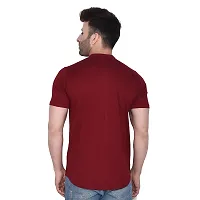 Stylish Maroon Cotton Blend Short Sleeves Regular Fit Casual Shirt For Men-thumb1