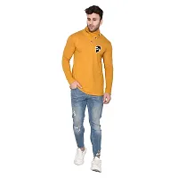 Stylish Golden Cotton Blend Long Sleeves Solid T-Shirt For Men-thumb3