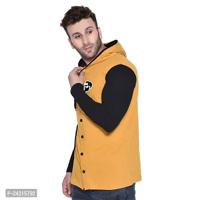 Trendy Multicoloured Cotton Blend Solid Hoodies For Men-thumb3