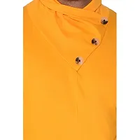 Stylish Yellow Cotton Blend Long Sleeves Solid T-Shirt For Men-thumb4