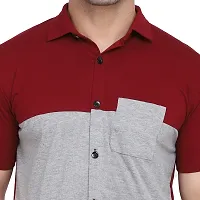 Stylish Multicoloured Cotton Blend Short Sleeves Regular Fit Casual Shirt For Men-thumb4