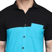 Stylish Multicoloured Cotton Blend Short Sleeves Regular Fit Casual Shirt For Men-thumb4