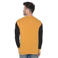 Stylish Multicoloured Cotton Blend Long Sleeves Solid T-Shirt For Men-thumb1