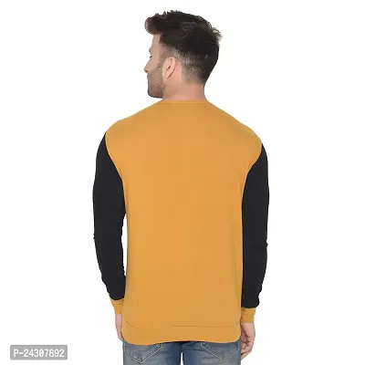 Stylish Multicoloured Cotton Blend Long Sleeves Solid T-Shirt For Men-thumb2