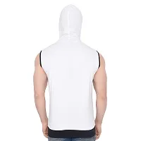 Stylish Cotton Blend White Solid Tees For Men-thumb1