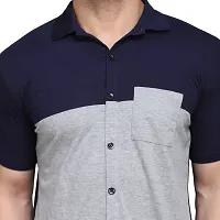 Stylish Multicoloured Cotton Blend Short Sleeves Regular Fit Casual Shirt For Men-thumb4