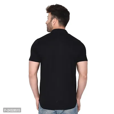 Stylish Black Cotton Blend Short Sleeves Regular Fit Casual Shirt For Men-thumb2