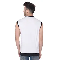 Stylish Cotton Blend White Solid Tees For Men-thumb1