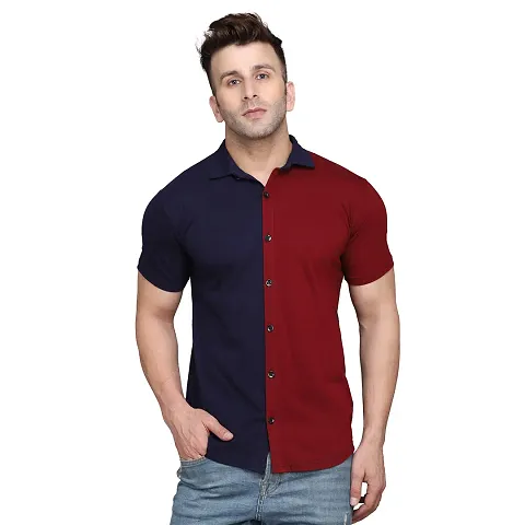 Stylish Blend Short Sleeves Regular Fit Casual Shirt For Men