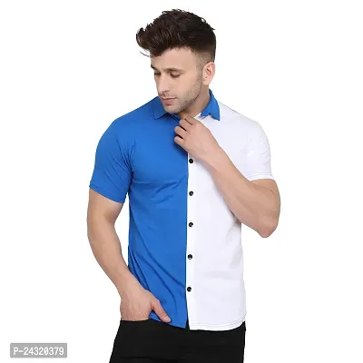 Stylish Multicoloured Cotton Blend Short Sleeves Regular Fit Casual Shirt For Men-thumb0