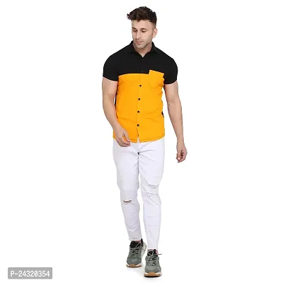 Stylish Multicoloured Cotton Blend Short Sleeves Regular Fit Casual Shirt For Men-thumb4