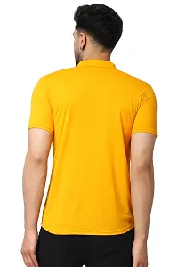 Stylish Yellow Cotton Blend Short Sleeves Regular Fit Casual Shirt For Men-thumb1