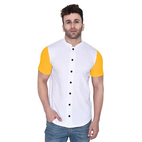 Stylish Blend Short Sleeves Regular Fit Casual Shirt For Men