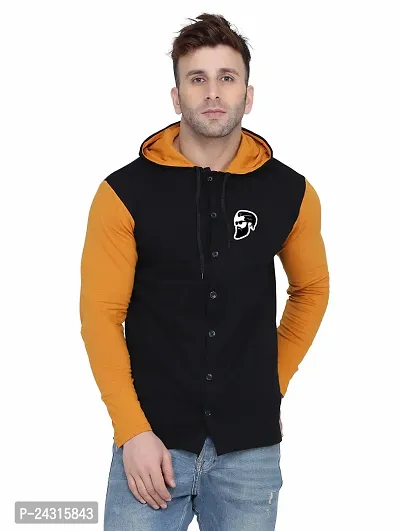 Trendy Multicoloured Cotton Blend Solid Hoodies For Men-thumb0
