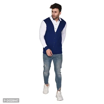 Stylish Blue Cotton Blend Long Sleeves Regular Fit Casual Shirt For Men-thumb5