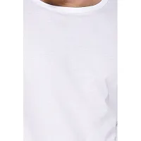 Stylish White Cotton Blend Long Sleeves Solid T-Shirt For Men-thumb4