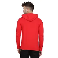 Stylish Red Cotton Blend Solid Long Sleeves Hoodies For Men-thumb1