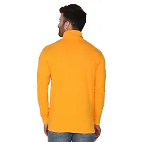 Stylish Yellow Cotton Blend Long Sleeves Solid T-Shirt For Men-thumb1