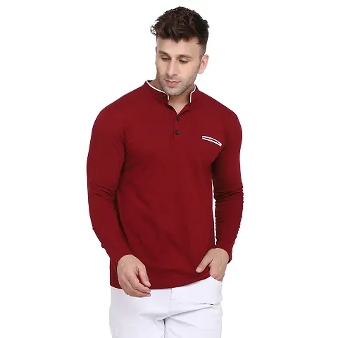 Classic Cotton Blend Full Sleeves Solid T-Shirt For Men