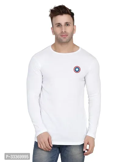 Reliable White Cotton Blend Solid Round Neck Tshirt For Men